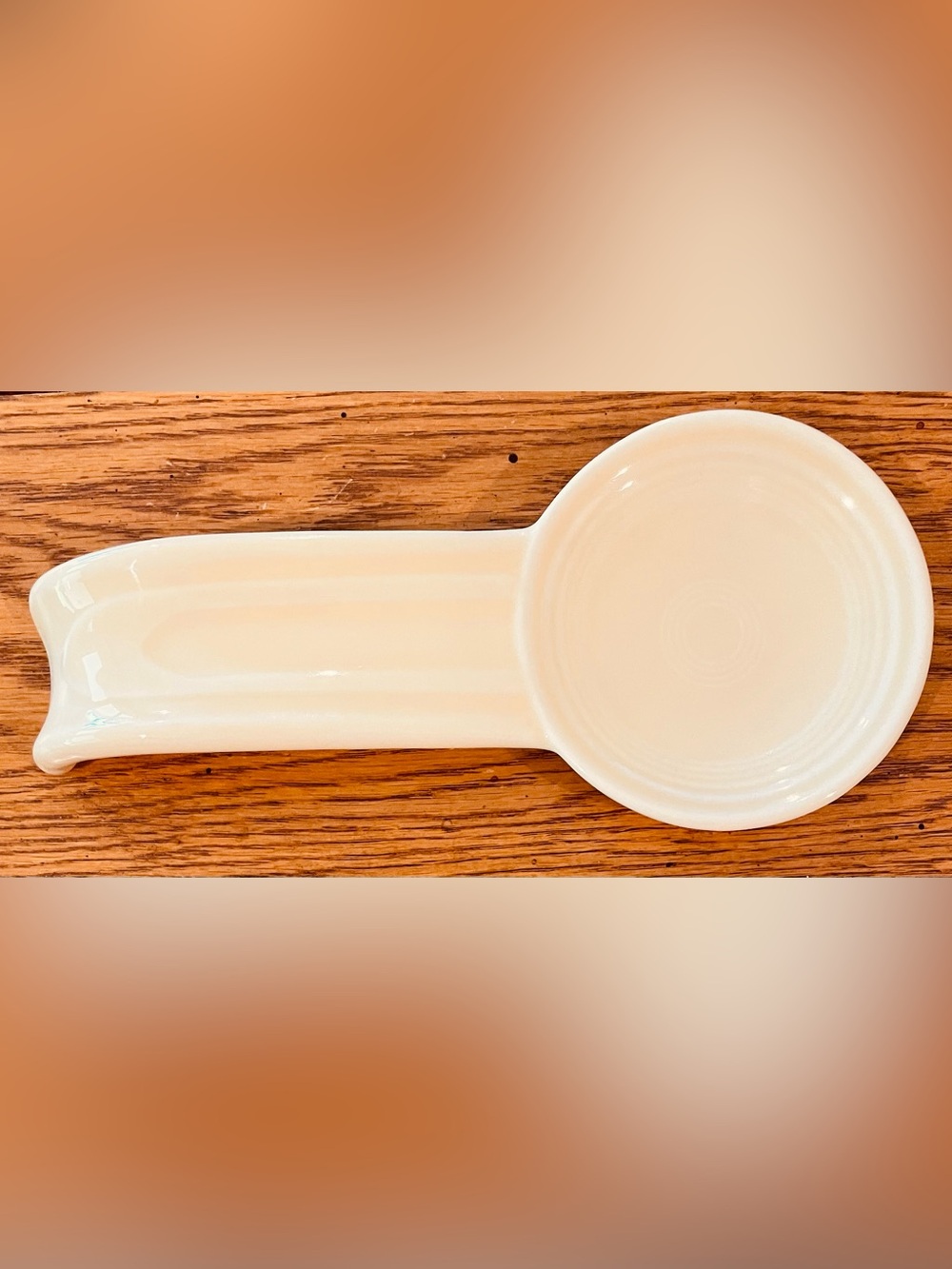 Retired Fiesta Ware Spoon rest, pale yellow color, ceramic, durable